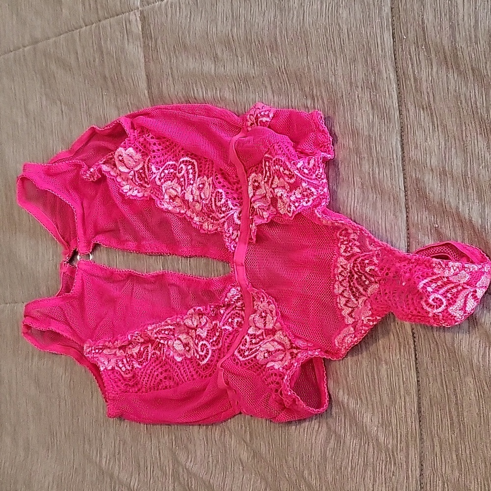 Black Fuchsia by Secret Lace LLC, hot pink, one piece, lingerie.